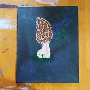 Abstract Mushroom Art on Canvas